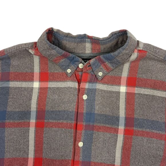 Banana Republic Luxe Flannel Plaid Camden Holiday Button Down Shirt Soft XXL - Picture 2 of 15